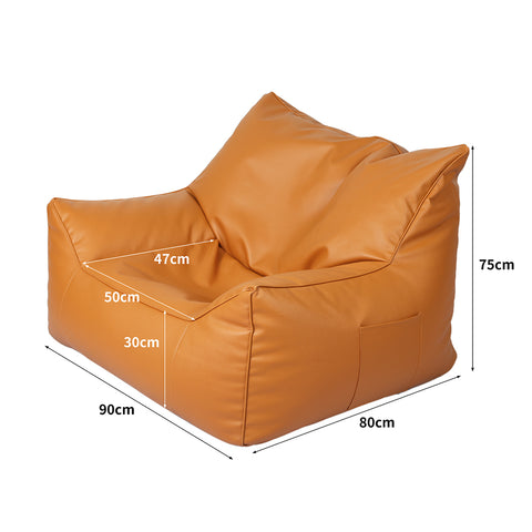 Marlow Bean Bag Chair Cover PU Indoor Home Game Lounger Seat Lazy Sofa Large - Bright Tech Home