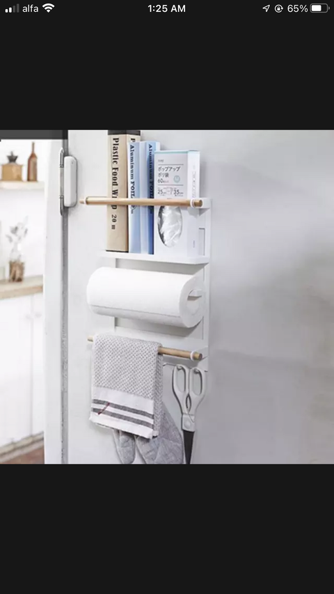 Flash Sale! Kitchen Organiser Rack Fridge Magnetic Paper Towel Holder With Hooks - Bright Tech Home