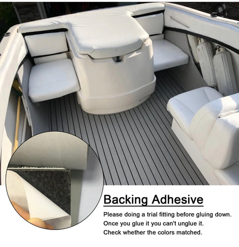 240cmx90cm Boat Decking Flooring Sheet EVA Foam Marine Faux Teak Nonskid Carpet Light Gray - Bright Tech Home