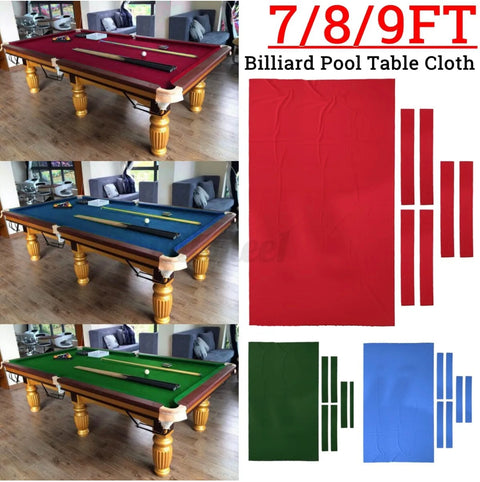 Premium 7/8/9ft Pool Table Cloth Felt Snooker Billiard Tablecloth Accessories AU