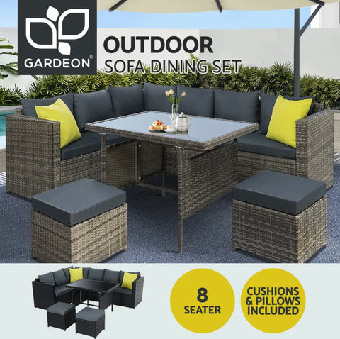 Gardeon Outdoor Dining Set Patio Furniture Table Chair Lounge Setting Wicker