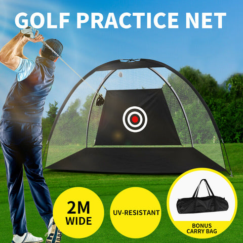 2M Golf Practice Net Hitting Nets Driving Netting Chipping Cage Training Aid - Bright Tech Home