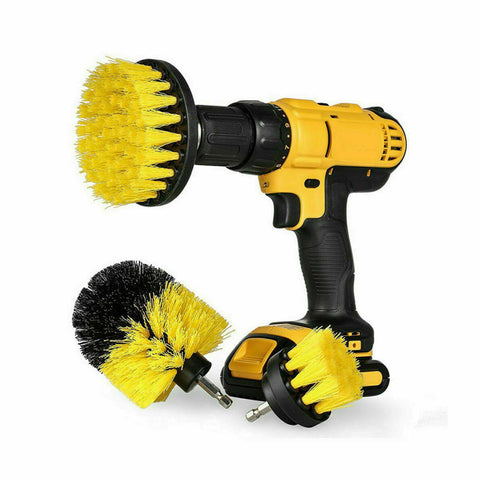 3PCS Grout Power Scrubber Clean Drill Brush Tub Cleaner Combo Tool Kit Yellow - Bright Tech Home
