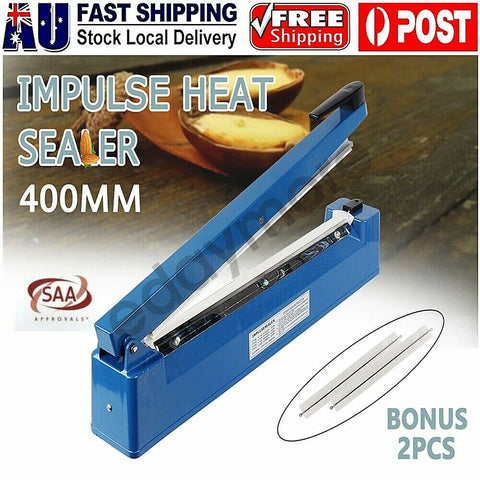 400mm Electric Heat Sealer Sealing Machine Impulse Plastic Poly Bag SSA AU PLUG - Bright Tech Home