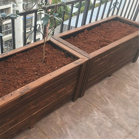 Solid Wood Raised Bed 65cm Outdoor Patio Backyard Garden Flower Herbs Plant Box