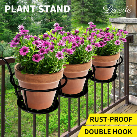 Levede 3x Plant Stand flower Holder Hanging Pot Basket Plant Garden Wall Storage - Bright Tech Home