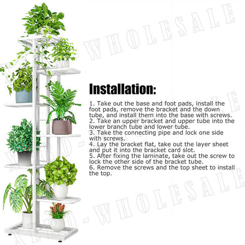 7 Tier Metal Plant Stand Flower Garden Display Holder Rack Shelf Indoor Outdoor - Bright Tech Home