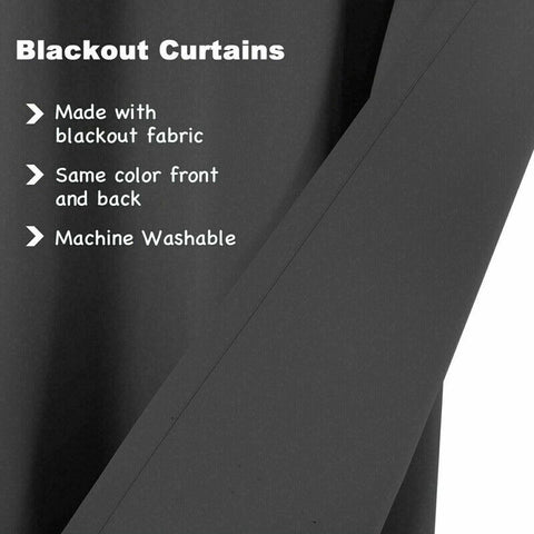 2 x Blockout Curtains Blackout Bedroom Curtain Draperies Eyelet for Living Room - Bright Tech Home