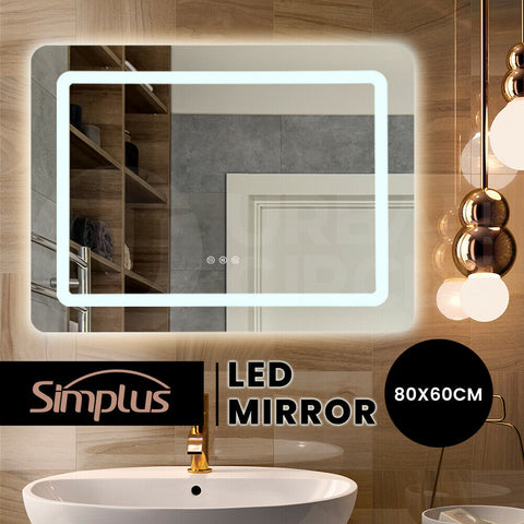 Simplus LED Mirror Bathroom Makeup Wall Mount Vanity Light Decor Anti-fog - Bright Tech Home