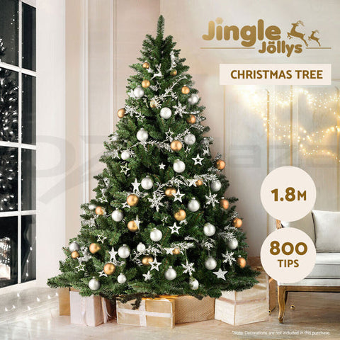 Jingle Jollys Christmas Tree 1.8M Xmas Trees Green Decorations 800 Tips