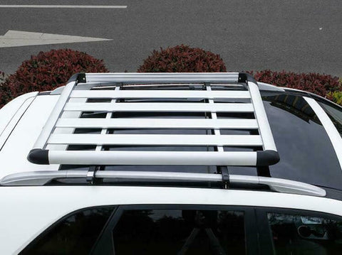 160x100 Black Single Car Roof Rack Aluminium Alloy SUV4x4 Tray Cargo Carrier - Bright Tech Home