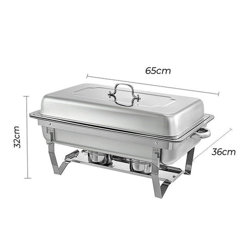 9L 3X3L Bain Marie Bow Buffet Food Warmer Pan Multi Stainless Steel Chafing Dish