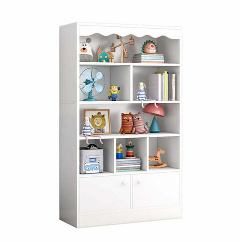 White Bookshelf Display Shelf Bookshelves Storage Cabinet Kids Bookcase Stand w
