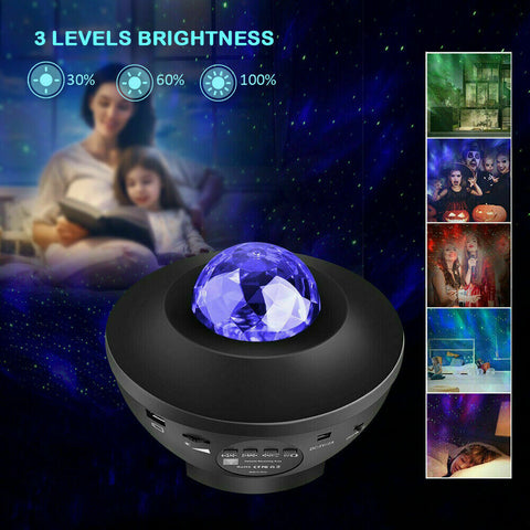 LED Galaxy Starry Night Light Projector Ocean Star Sky Party Baby Kids Room Lamp - Bright Tech Home