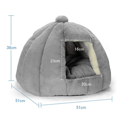 2 WAY USE WASHABLE PET BED DOG CAT CAVE BED HOUSE SOFA DOME IGLOO KENNEL BASKET - Bright Tech Home