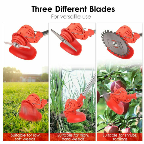 2 Battery Cordless Grass Trimmer Lawn Electric Whipper Snipper Strimmer 8 Blade - Bright Tech Home