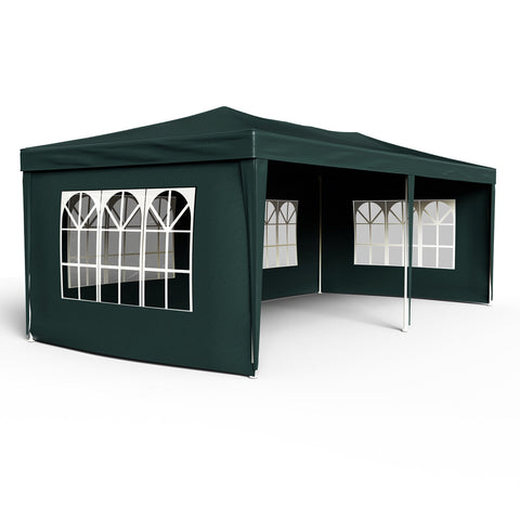 Gazebo Marquee 3x6 Camping Wedding Party Tent Canopy w/Side Wall&Windows