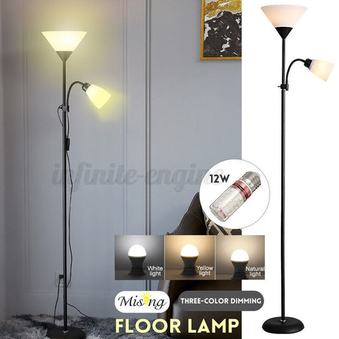 AU Floor LED Lamp Uplight Reading Dual Lamps Double Uplighter Adjust Lights