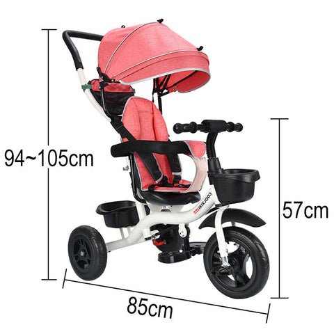 Kids Toy Stroller Reverse Toddler Bike Tricycle Trike Ride-On Baby Prams ACB#