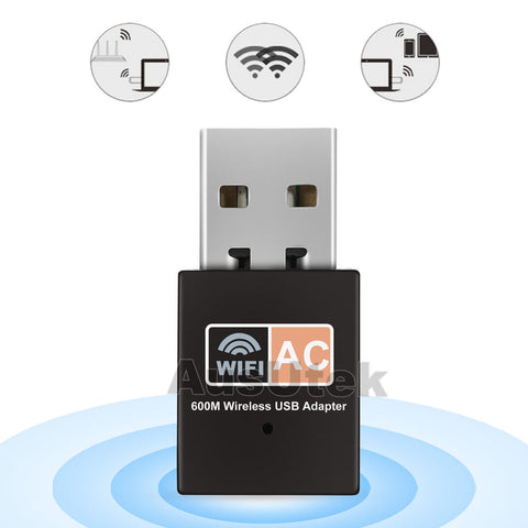 Dual Band 600Mbps USB WiFi Wireless Dongle AC600 Lan Network Adapter 2.4GHz 5GHz - Bright Tech Home