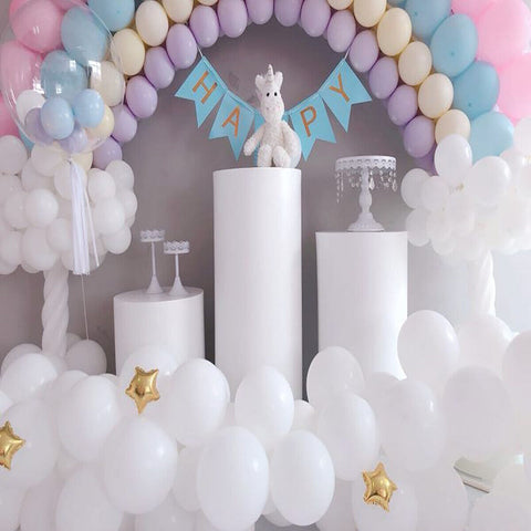 Garfans 3pcs Set Round Plinth Cylinder Pedestal Wedding Cake Flower Display
