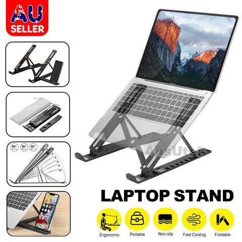 Ergonomic Portable Adjustable Laptop Stand Foldable Desktop Tripod Tray Holder - Bright Tech Home