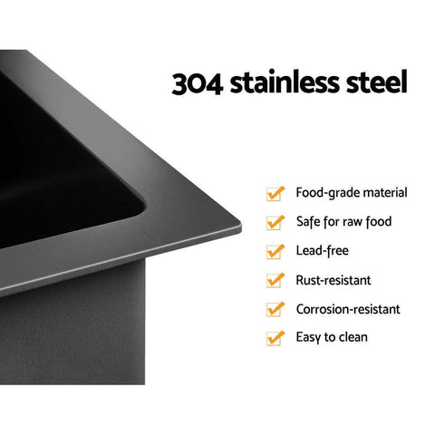 Cefito 70cm x 45cm Stainless Steel Kitchen Sink Under/Top/Flus