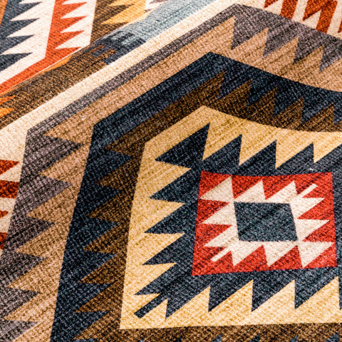 Multi Color Floor Rug Soft Dense Diamond Kilim Carpet Washable Non Slip 160x230