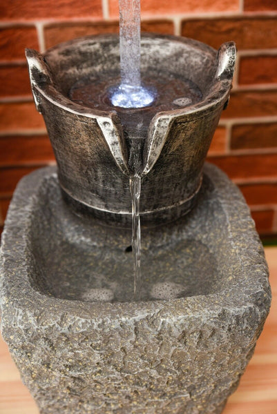 Water Fountain - Indoor/Outdoor Water Feature with LED Lights - Magic Flow