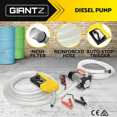 12V Diesel Transfer Pump Extractor Oil Fuel Electric Bowser Auto Car DC Giantz - Bright Tech Home