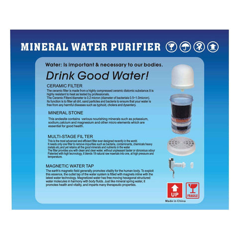 14L Benchtop 8 Stage Water Filter - Ceramic Carbon Mineral Stone Silica Purifier - Bright Tech Home