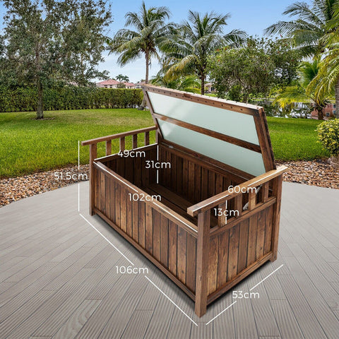 Livsip Outdoor Storage Box Wooden Garden Bench Chest Toy Tool Sheds Furniture