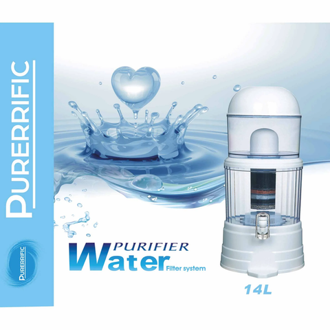 14L Benchtop 8 Stage Water Filter - Ceramic Carbon Mineral Stone Silica Purifier - Bright Tech Home