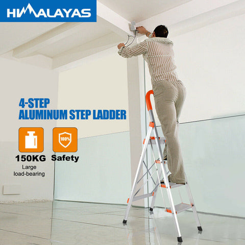 4 Step Ladder Multi Purpose Non Slip Light Weight Foldable for Household Office - Bright Tech Home