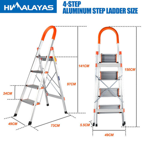 4 Step Ladder Multi Purpose Non Slip Light Weight Foldable for Household Office - Bright Tech Home