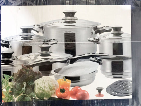 17pcs Kitchenware 9 Layers Cookware Set 18/10 Stainless Steel Royal Z Series - Bright Tech Home