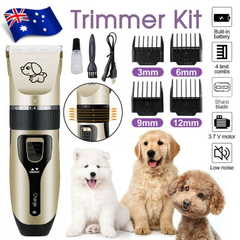 Dog Electric Clipper Comb Set Hair Trimmer Blade Cat Pet Grooming Horse Cordless - Bright Tech Home