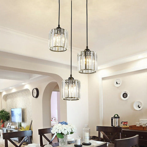 3X Crystal Pendant Light Bar Kitchen Ceiling Lights Lobby Chandelier Lighting - Bright Tech Home