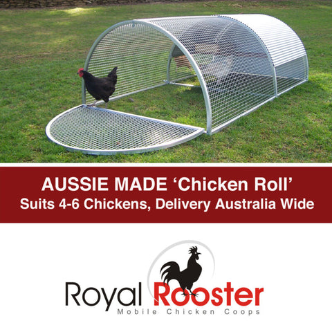 METAL CHICKEN COOP ALUMINIUM POULTRY HOUSE TRACTOR - ROYAL ROOSTER CHICKEN ROLL
