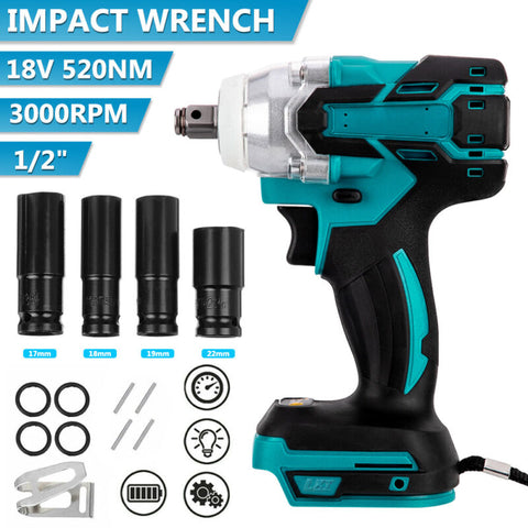 18V Cordless Brushless Impact Wrench Driver Tool Replace Body For Makita Battery - Bright Tech Home