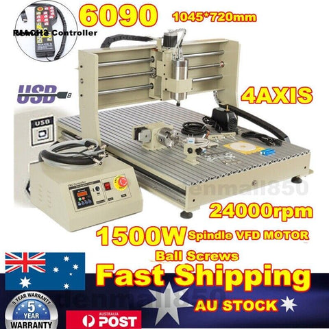 USB 4 Axis CNC 6090Z Router Engraving Machine Engraver Milling Metal+ Controller - Bright Tech Home