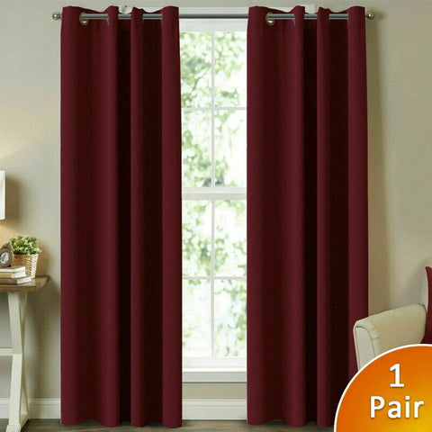 2 x Blockout Curtains Blackout Bedroom Curtain Draperies Eyelet for Living Room - Bright Tech Home