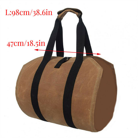 Waterproof Firewood Log Carrier Bag Sturdy Wood Tote Storage Pouch Holder Home